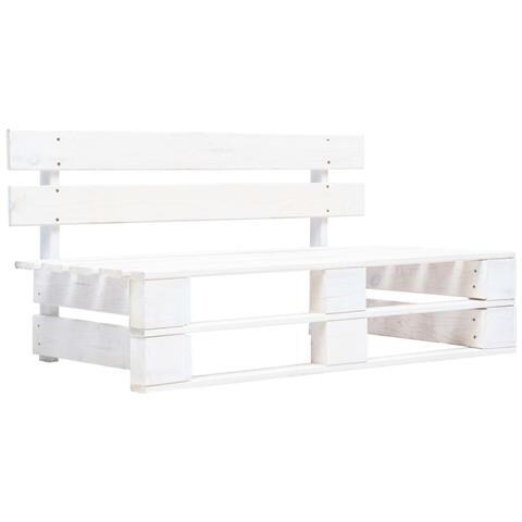 Divano Centrale Da Giardino Pallet Legno Pino Impregnato Bianco - Foto 1