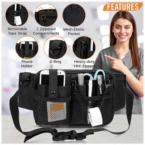 Borsa Organizer Medica - Marsupio Compatto E Regolabile Black - Foto 2