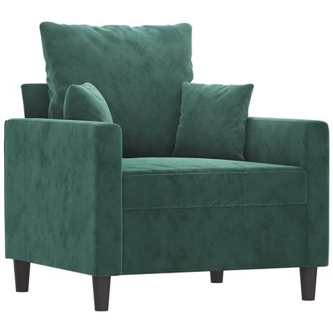 Poltrona Verde Scuro 60 cm Velluto - Foto 1