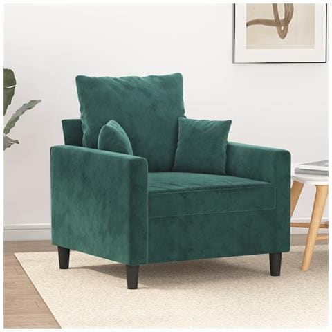 Poltrona Verde Scuro 60 cm Velluto - Foto 2