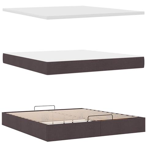 Struttura Letto Pouf con Materasso 160x200 cm in Tessuto - Foto 9