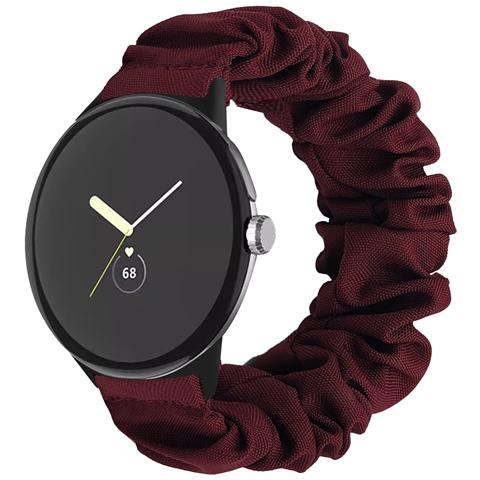 Cinturino Per Orologio Intelligente A Scrunchie Compatibile Con Google Pixel 2 - Tessuto Confortevole Ed Elegante Red - Foto 1