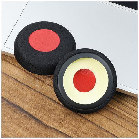 Cuscinetti Auricolari In Rete Da Calcio, Confezione Da 2, Compatibili Con Jabra Evolve E Plantronics Voyager Series Red+black - Foto 2