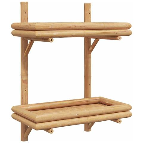 Ripiano a Muro con lo scaffale Marrone 45 x 26 x 60 cm Bambù - Foto 1