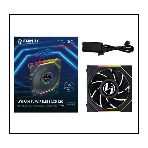 Uni Fan TL120 LCD Reverse Blade Wireless Case per computer Ventilatore 12 cm Nero 1 pz - Foto 2