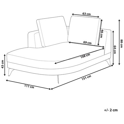 Chaise Longue Marum Lino Sintetico Grigio - Foto 8