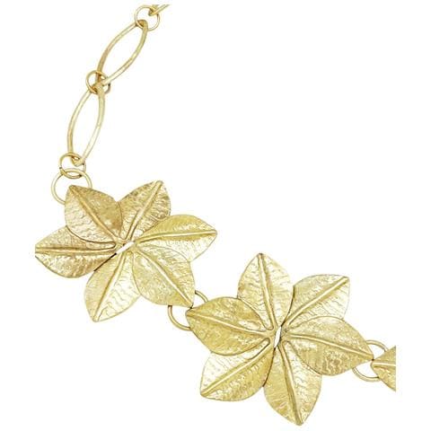 Cintura A Tripla Foglia A Forma Di Fiore, Catena Dorata E Metallo - Foto 2