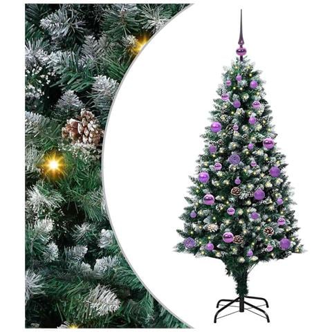 Albero di Natale artificiale con 150 LED Verde 150 cm - Foto 1