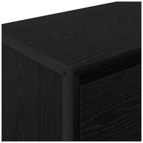 Mobile laterale Rovere Nero 79 x 36 x 75 cm Legno multistrato - Foto 9