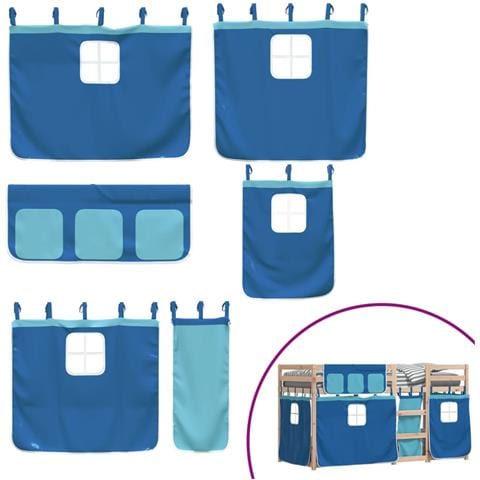 Letto a Castello senza Materasso Blu 90x190cm Massello Pino - Foto 9