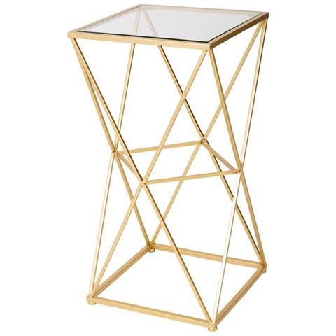 Tavolino In Metallo Con Piano In Vetro 35x35x70h Cm - Foto 1