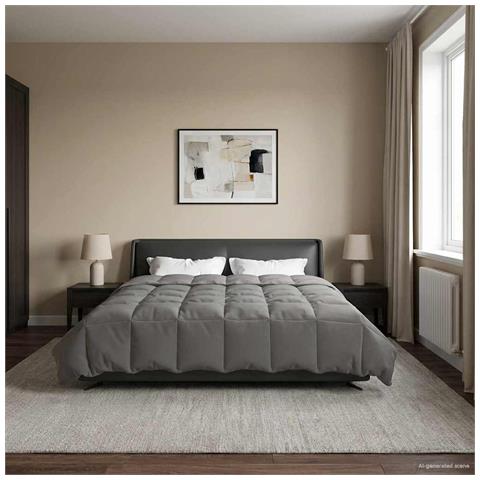 Piumone Completo Annuale Grigio chiaro 200 x 220 cm Microfibra - Foto 2