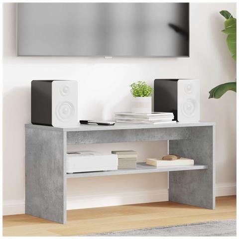 Mobile TV Grigio cemento 80 x 35 x 40 cm Legno multistrato - Foto 2