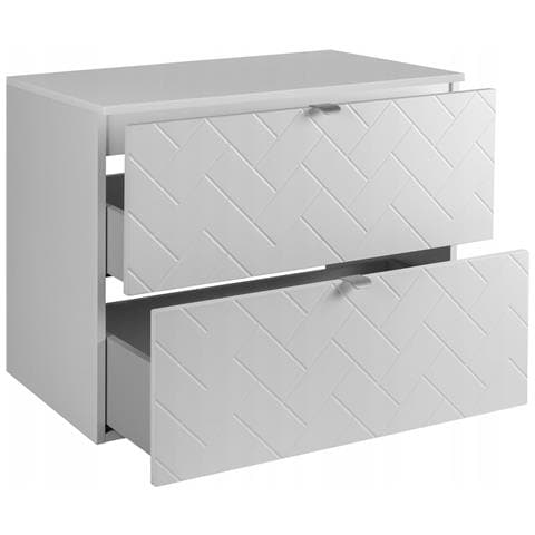 | Mobile sottolavabo 80 cm - Blanc Mat - Mobili bagno - Mobili bagno - Mobile sottolavabo - Piano di lavoro bianco - Foto 2