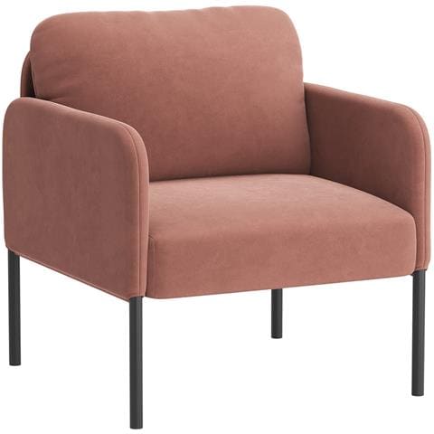 Poltrona - Comfort naturale per tutti i giorni, con schienale avvolgente e sottili gambe in metallo, Rosa - Foto 8