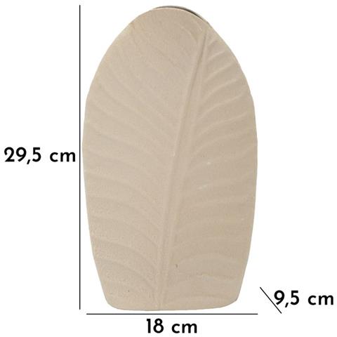 Vaso Dune Tall Piccolo In Metallo Crema Con Decoro A Foglia - Foto 7