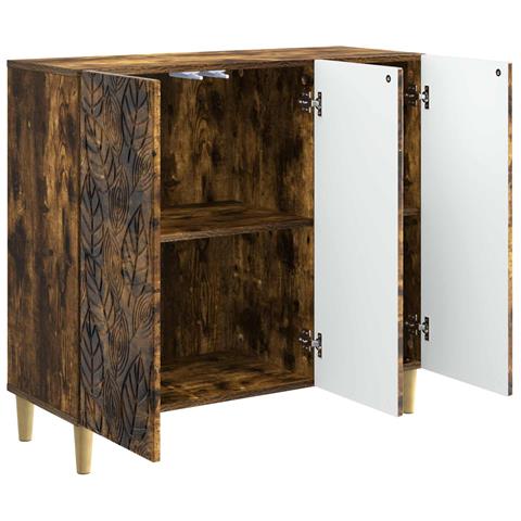 Credenza Rovere Fumo 89 x 34,5 x 80 cm Legno ingegnerizzato - Foto 2