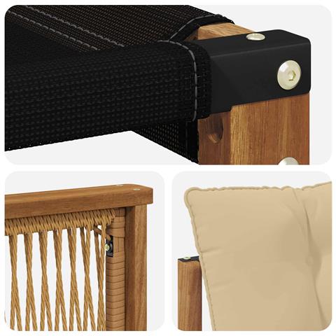 Set di divani da esterno con cuscino 6 pcs Naturale e Beige - Foto 9