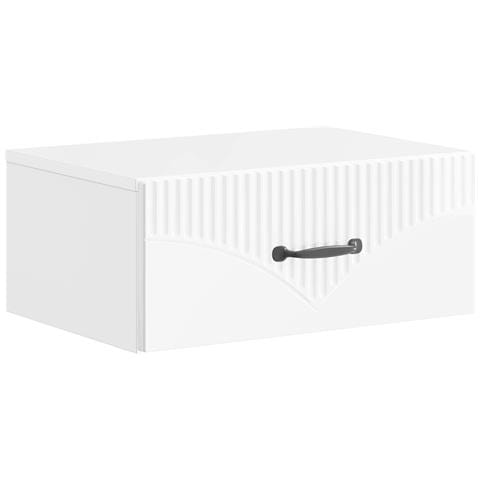 Mobiletto da notte a muro Bianco Lucido 49 x 34,5 x 20 cm - Foto 1
