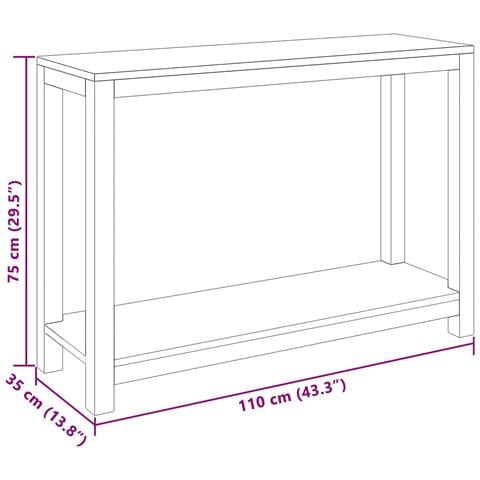 Tavolo consolle Naturale 110 x 35 x 75 cm Legno di teak solido - Foto 6