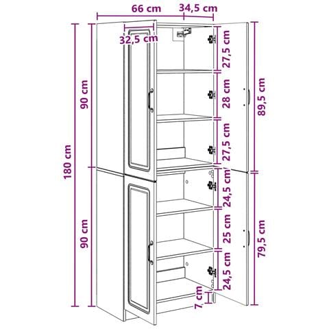 Set di armadi 2 pcs Grigio Cemento Legno ingegnerizzato - Foto 8