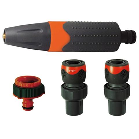 Set Lancia per Tubo Innaffio con Getto Regolabile 3 Raccordi - Foto 1