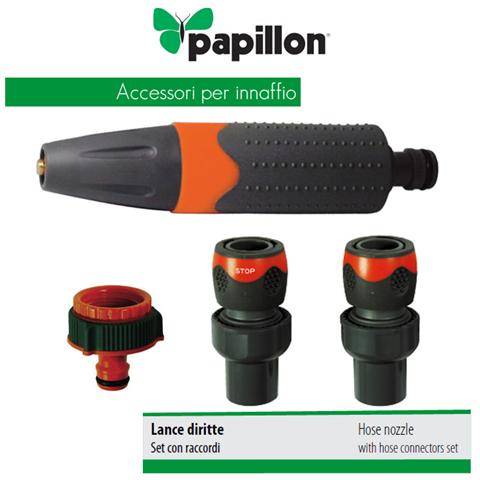 Set Lancia per Tubo Innaffio con Getto Regolabile 3 Raccordi - Foto 2
