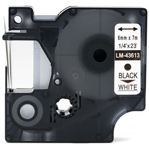 Nastro Compatibile 6mmx7m Bianco Cassetta Per Dymo-500ts Eletronic Labelling Etichette D43613 White - Foto 2