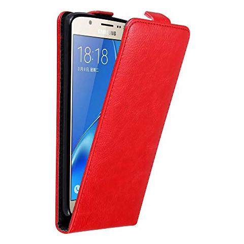 Custodia Compatibile Con Samsung Galaxy J7 2016 In Rosso Mela - Coperchio Protettivo In Design Flip Con Chiusura Magnetica - Foto 1