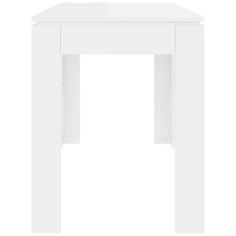 Tavolo da Pranzo Bianco Lucido 120x60x76 cm Legno Multistrato - Foto 2