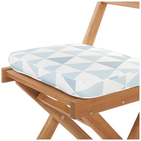 Set Da Giardino In Legno Marrone Chiaro Con Cuscini Azzurri / bianchi Fiji - Foto 13