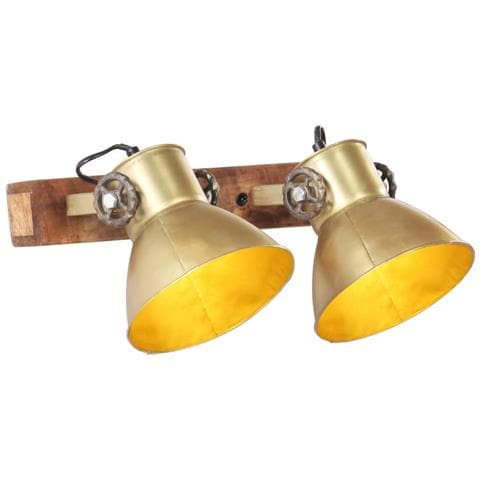 Lampada da Parete in Stile Industriale Ottone 45x25 cm E27 - Foto 1