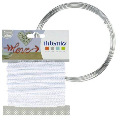 Filato Per Maglieria Bianco 5 Mm X 5 M + Filo Di Alluminio - Foto 1