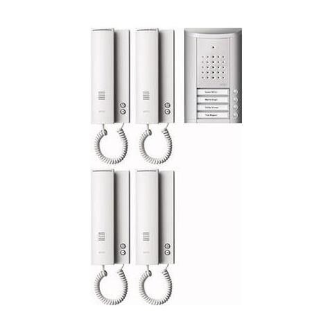 Set Completo Citofono Entravox Argento per 4 Unità - Foto 1