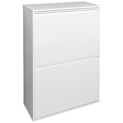 Basic Cr601-b Pattumiera Per Raccolta Differenziata, 4 Secchi, Mobile D'acciao Per Differenziata, 4 X 17 L (68 L), Bianco - Foto 3