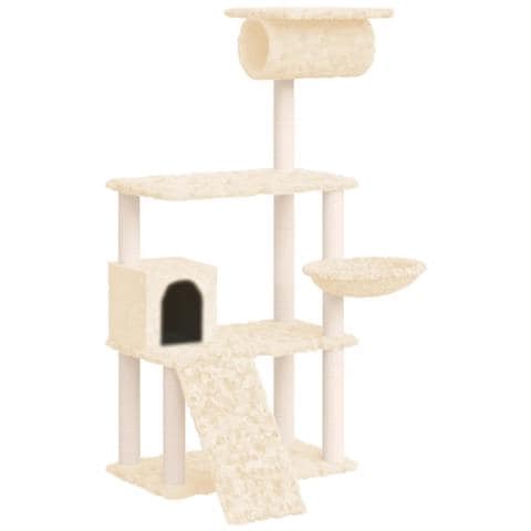Albero Per Gatti Con Tiragraffi In Sisal Crema 131 Cm - Foto 1