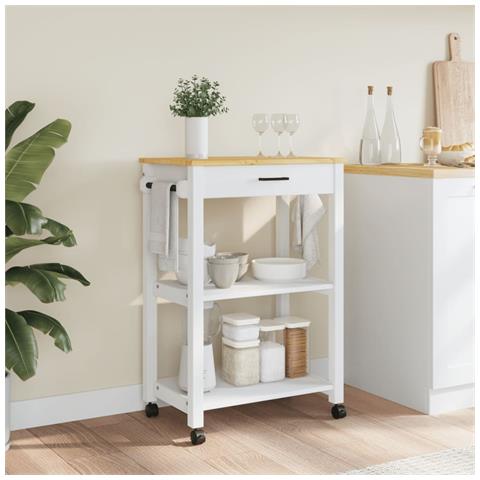 Carrello Da Cucina Monza 60x40x90 Cm In Legno Massello Di Pino - Foto 3