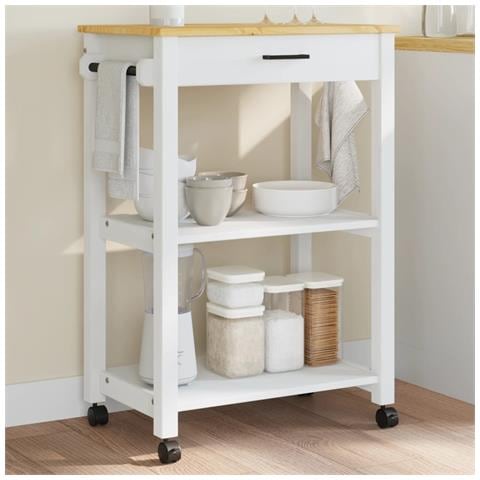 Carrello Da Cucina Monza 60x40x90 Cm In Legno Massello Di Pino - Foto 1