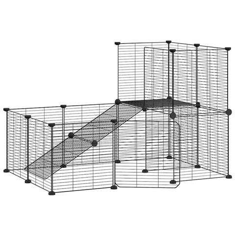 Gabbia Per Animali 20 Pannelli Con Porta Nera 35x35 Cm Acciaio - Foto 1