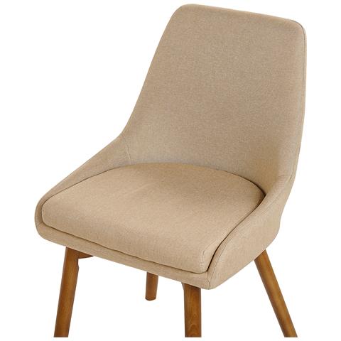 Set Di 2 Sedie Da Pranzo Tessuto Beige Melfort - Foto 2