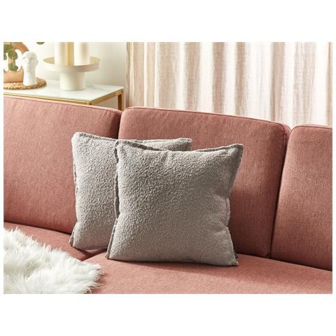 Set Di 2 Cuscini Senecia Bouclé 45 X 45 Cm Beige Tinta Unita - Foto 1