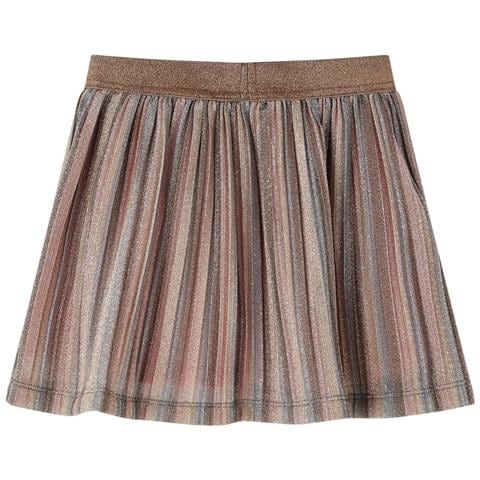 Gonna Plissettata Da Bambina Con Brillantini Marrone E Rosa 92 - Foto 2