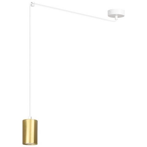 Lampada A Sospensione Traker - Bianco, Oro - Acciaio Verniciato A Polvere - 300x300x8 Cm - Foto 1