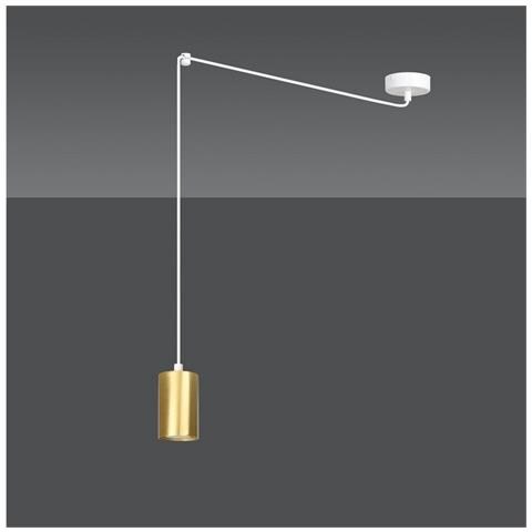 Lampada A Sospensione Traker - Bianco, Oro - Acciaio Verniciato A Polvere - 300x300x8 Cm - Foto 2
