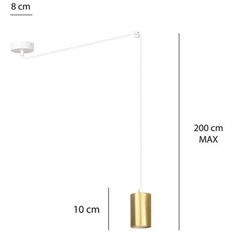 Lampada A Sospensione Traker - Bianco, Oro - Acciaio Verniciato A Polvere - 300x300x8 Cm - Foto 8