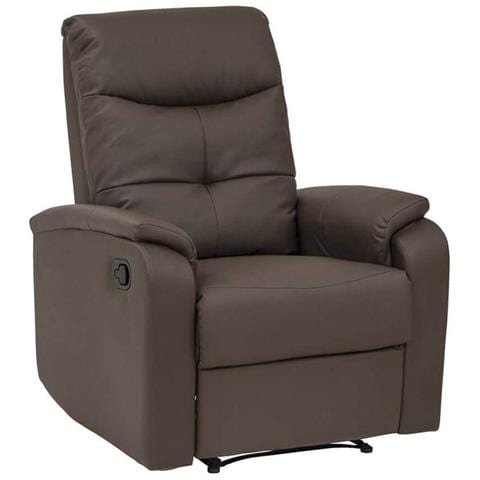 Poltrona Da Interno In Ecopelle Con Schienale E Poggiapiedi Regolabili Linea Extra Comfort - Brown - Foto 1
