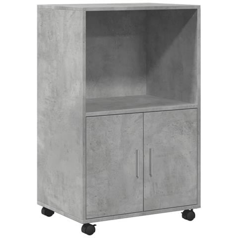 Mobiletto Con Ruote Grigio Cemento 55x40x91 Cm In Truciolato - Foto 2