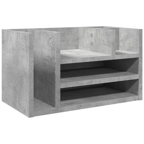Organizer Scrivania Grigio Cemento 44,5x24x25 Legno Multistrato - Foto 1