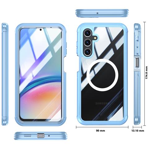 Custodia Per Telefono A16, Custodia Protettiva In Vetro Temperato 9h A 360° Blue - Foto 1