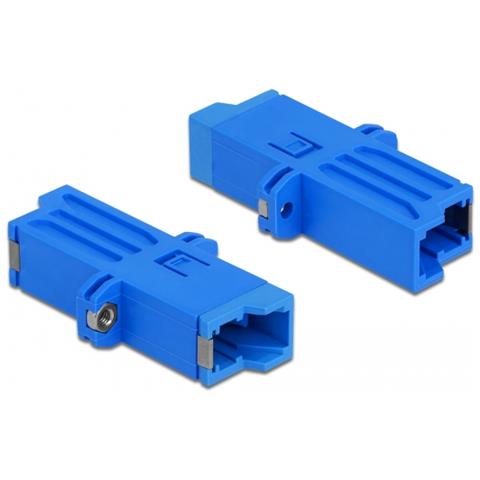 Accoppiatore per fibra ottica E2000 Simplex femmina per Simplex femmina Monomodale blu - Foto 1